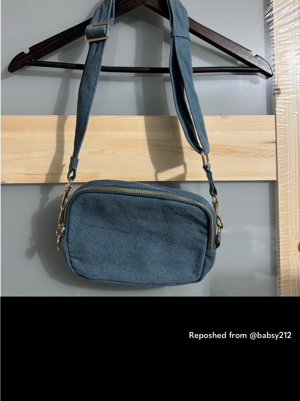 Denim Crossbody Bag in Slate Blue - Casual Everyday Bag